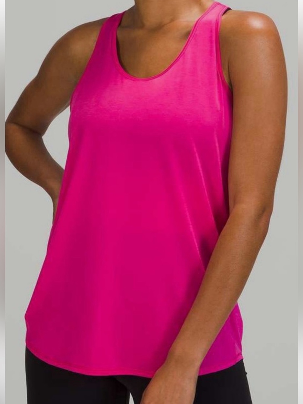 NWT TWO Lululemon ESSENTIAL TANK PLEATED Pink and Black Tank Top SIZE 6